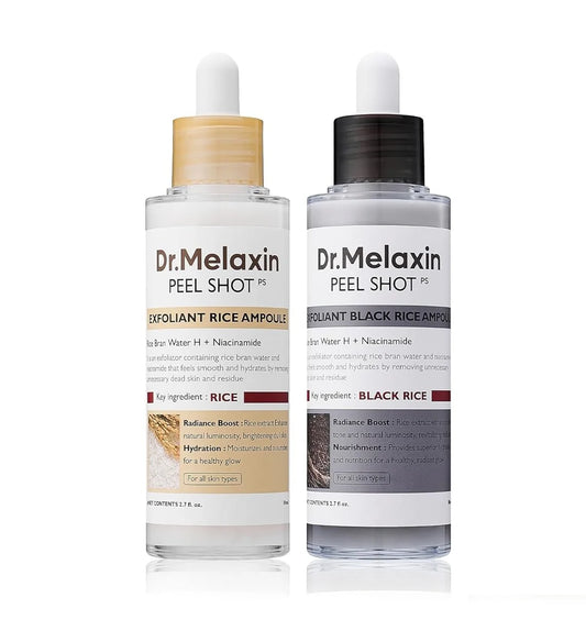 Dr. Melaxin Ampollas exfoliantes Rice Peeling y Ampoule Peel Shot Glow eliminador de piel muerta