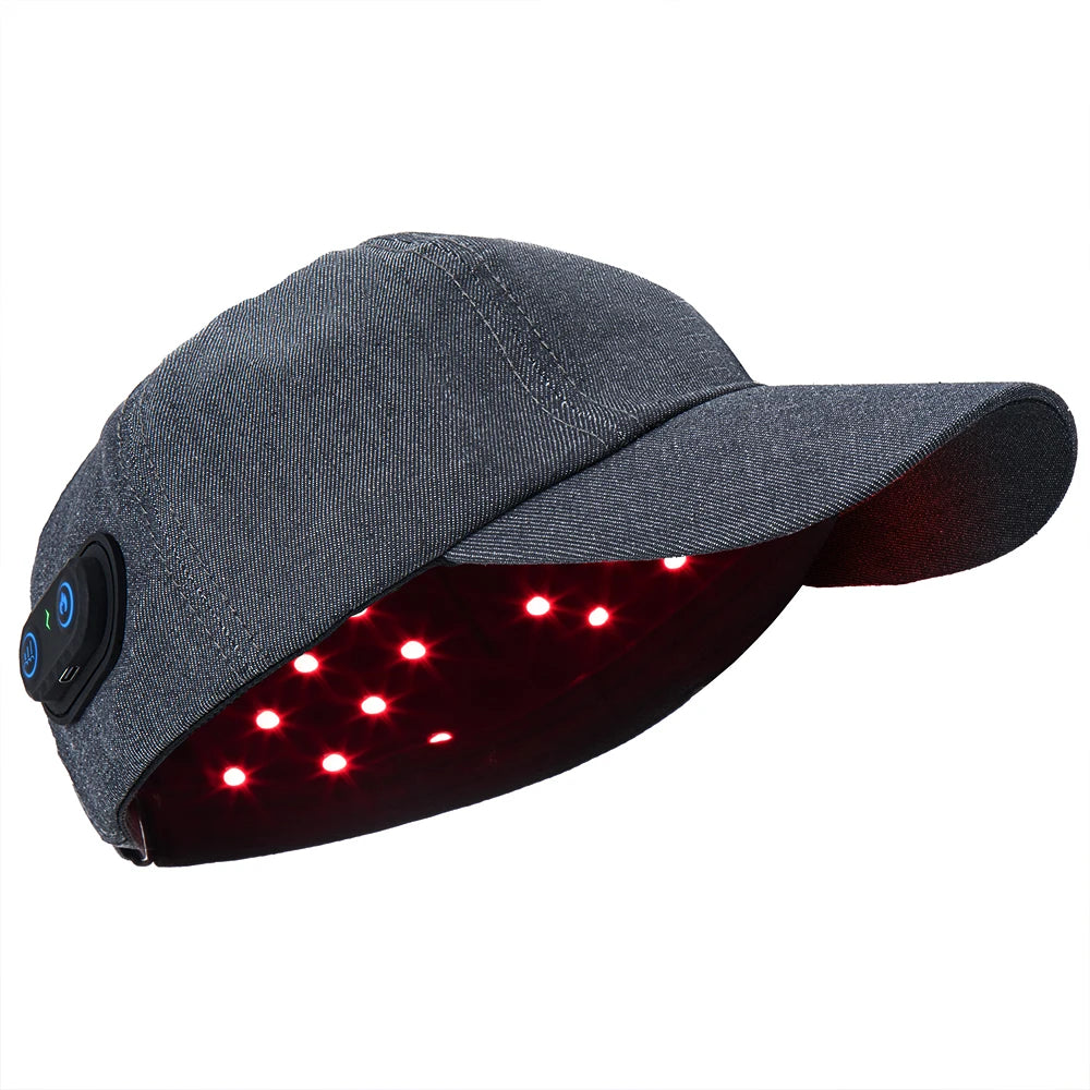 Nuevos LED infrarrojos Gorro de terapia con luz roja anticaída, relajante del cuero cabelludo y antiinflamatorio