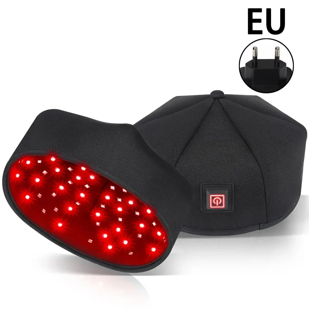 Nuevos LED infrarrojos Gorro de terapia con luz roja anticaída, relajante del cuero cabelludo y antiinflamatorio