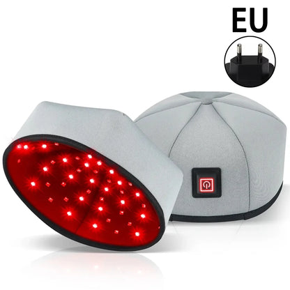 Nuevos LED infrarrojos Gorro de terapia con luz roja anticaída, relajante del cuero cabelludo y antiinflamatorio
