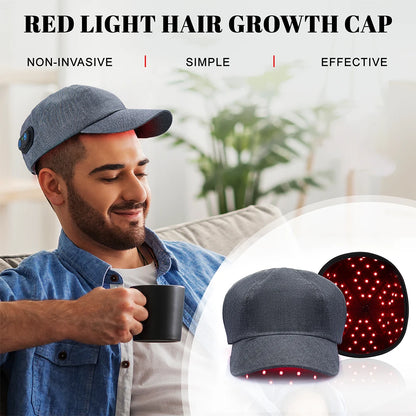 Nuevos LED infrarrojos Gorro de terapia con luz roja anticaída, relajante del cuero cabelludo y antiinflamatorio